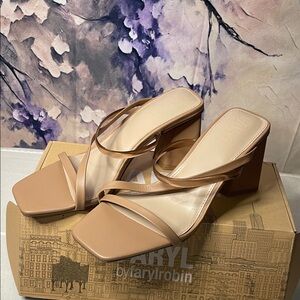 Farylrobin Nude Strappy Block Heels